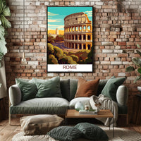 Colosseum by Day: Modern Rome Travel Poster
