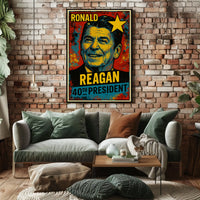 Ronald Reagan 40th President of the United States Graffiti Pop Art Poster