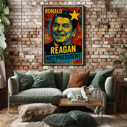 Ronald Reagan 40th President of the United States Graffiti Pop Art Poster