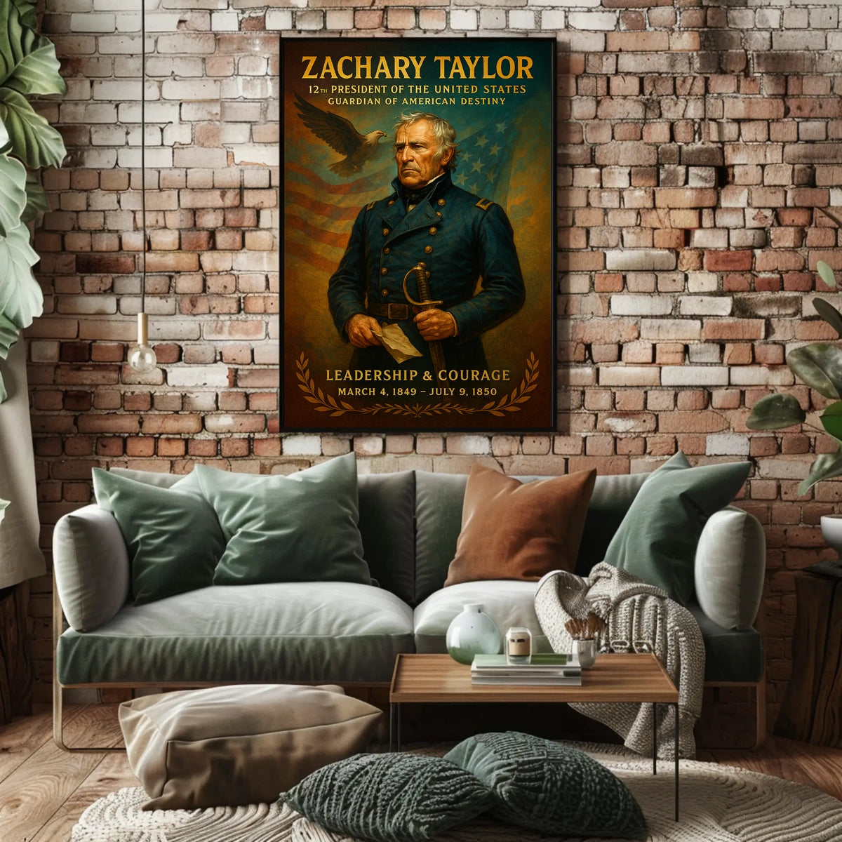 Zachary Taylor Vintage Patriotic Leadership Poster Print