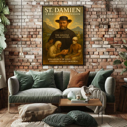 St. Damien A Beacon of Compassion Poster