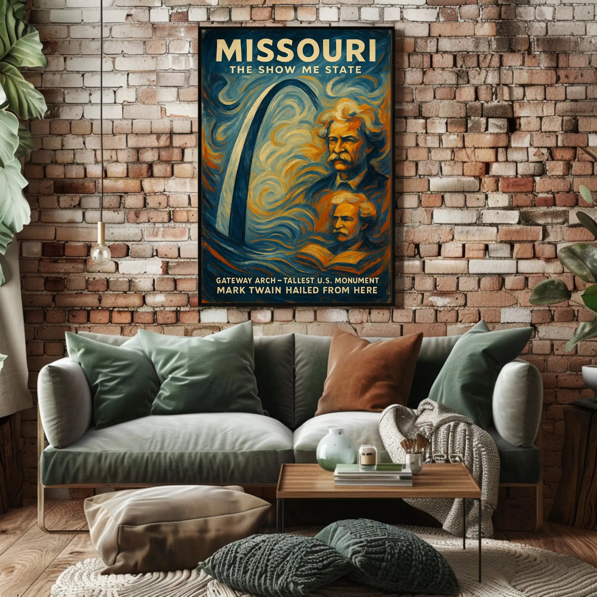 Missouri Gateway Arch Vintage Cultural or Heritage Poster