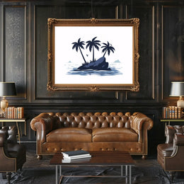 Tropical Island Escape Modern Art Poster