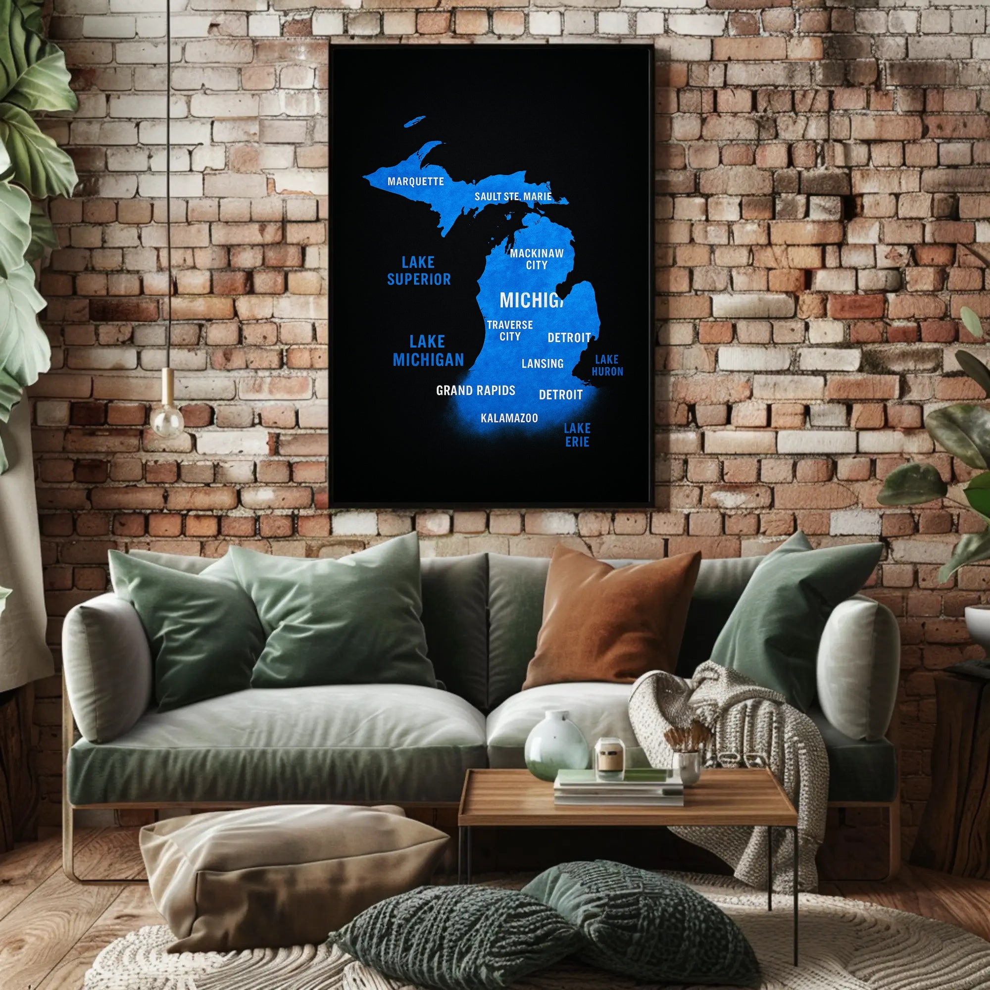 Michigan and the Great Lakes Map Poster PosterGoat