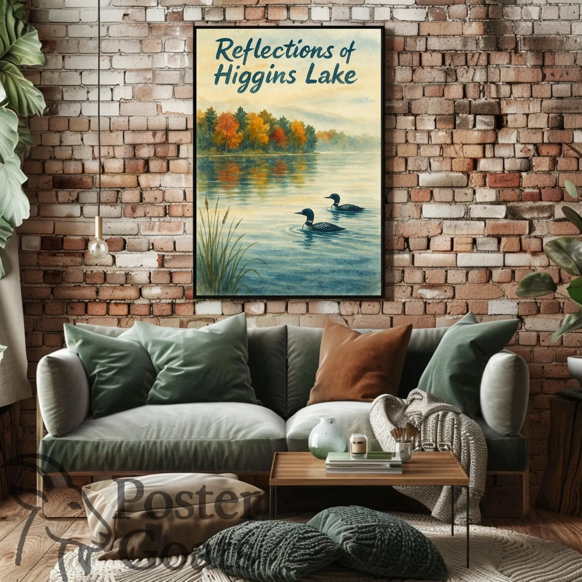 Higgins Lake Autumn Serenity - Artistic Poster
