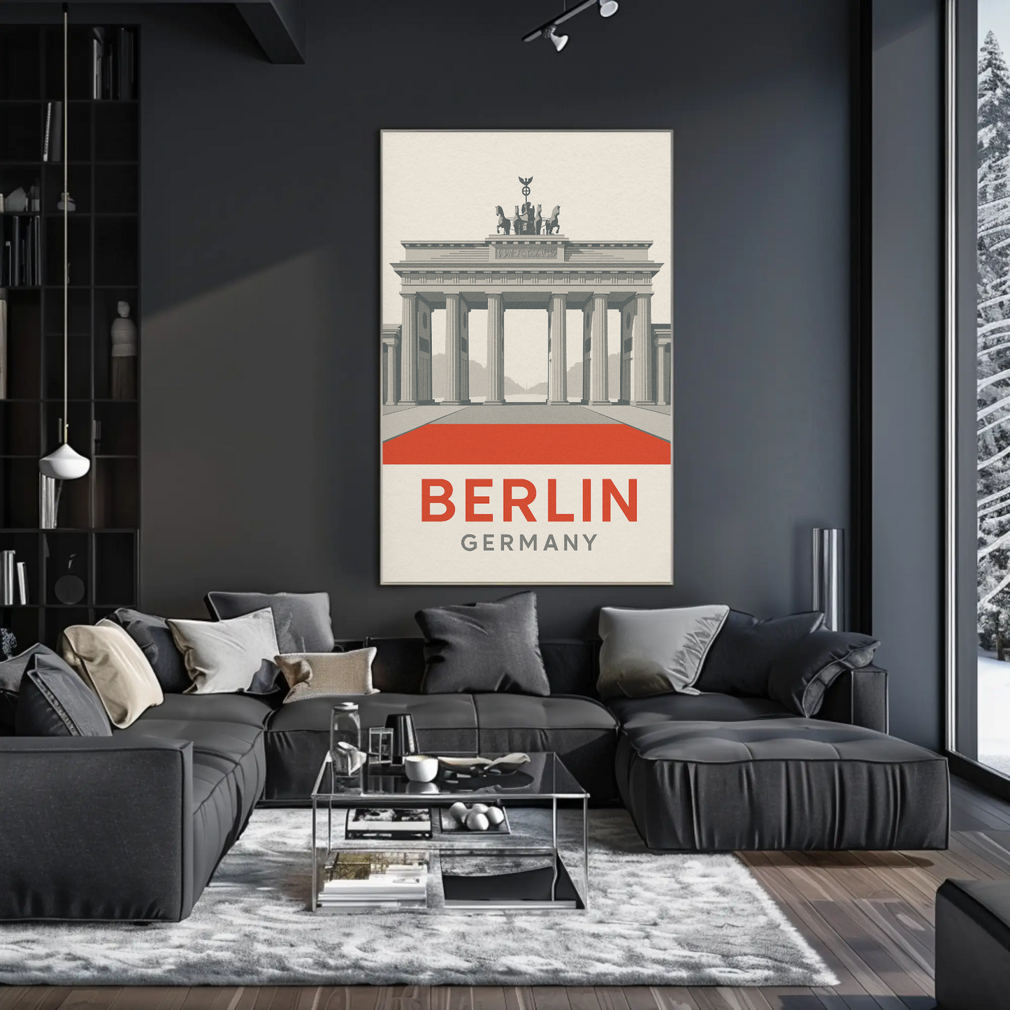 Berlin Germany Brandenburg Gate Minimal Architecture Poster
