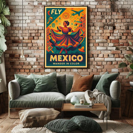 Fly to Mexico Wander in Color Poster