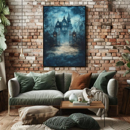 Victorian Haunting Mansion Artistic Poster