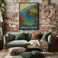 Amalfi Coast Poster 18x24 Scenic Coastal Wall Art Print