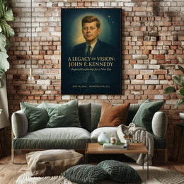 JFK Commemorative Leadership Poster: Vintage Celestial Tribute