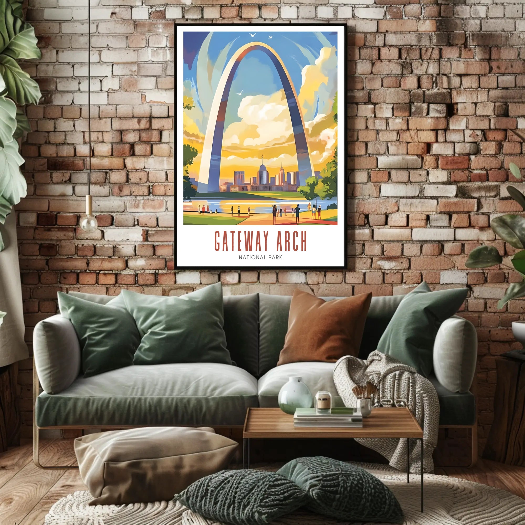 Gateway Arch Illustrated Travel Poster Print