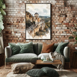 Moldova Orheiul Vechi Monastery Landscape View Poster