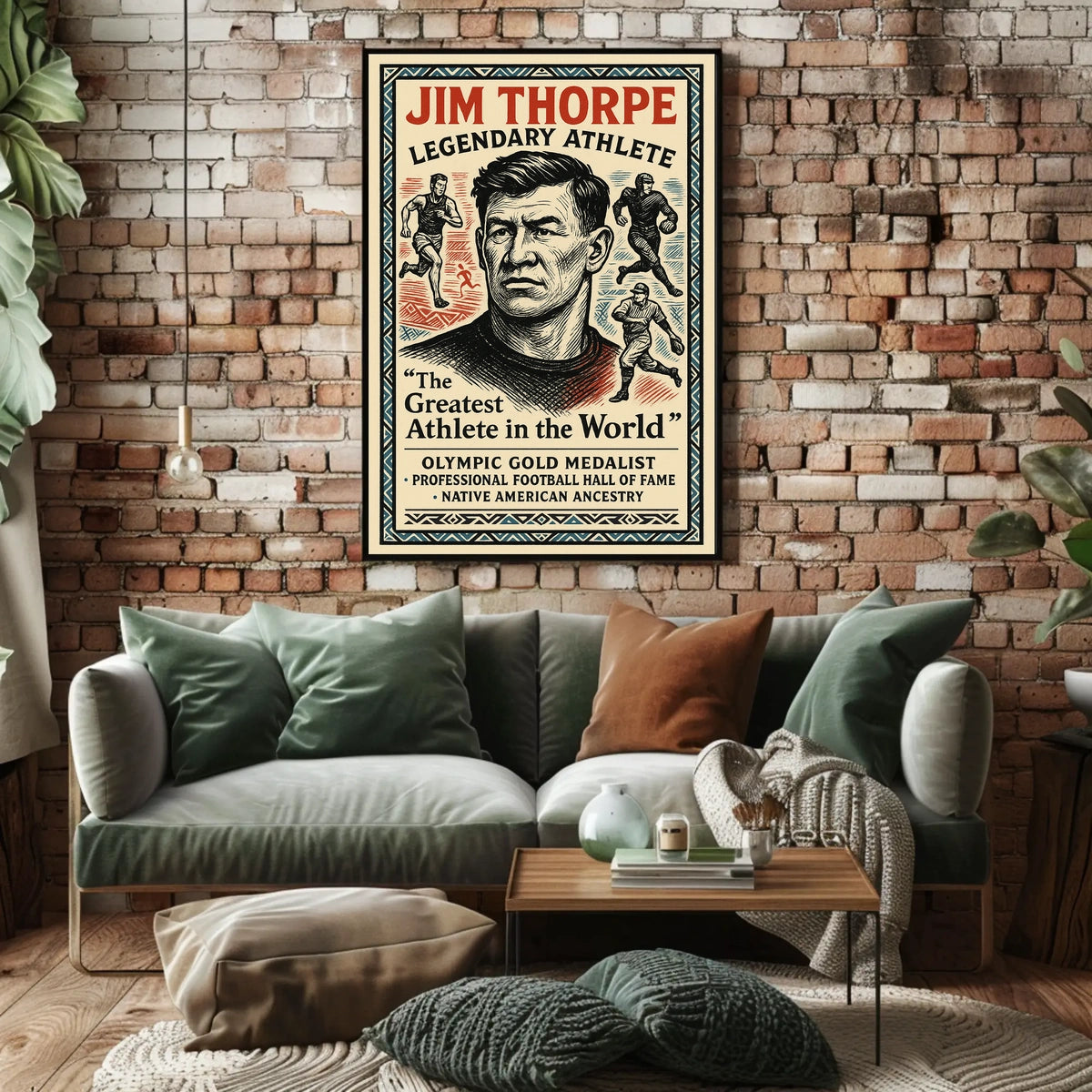 Legendary Athlete The Greatest in the World Jim Thorpe Poster