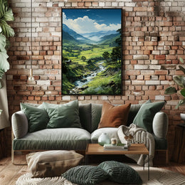 Serene Valley Landscape Poster