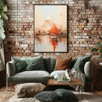 Egyptian Adventure Pyramids Desert Journey Artistic Abstract Poster