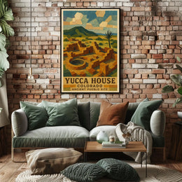 Yucca House Pueblo Site Cultural Heritage Desert Landscape Poster