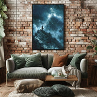 Ethereal Moonlit Adventure in Mountains Fantasy or Mythology Poster PosterGoat