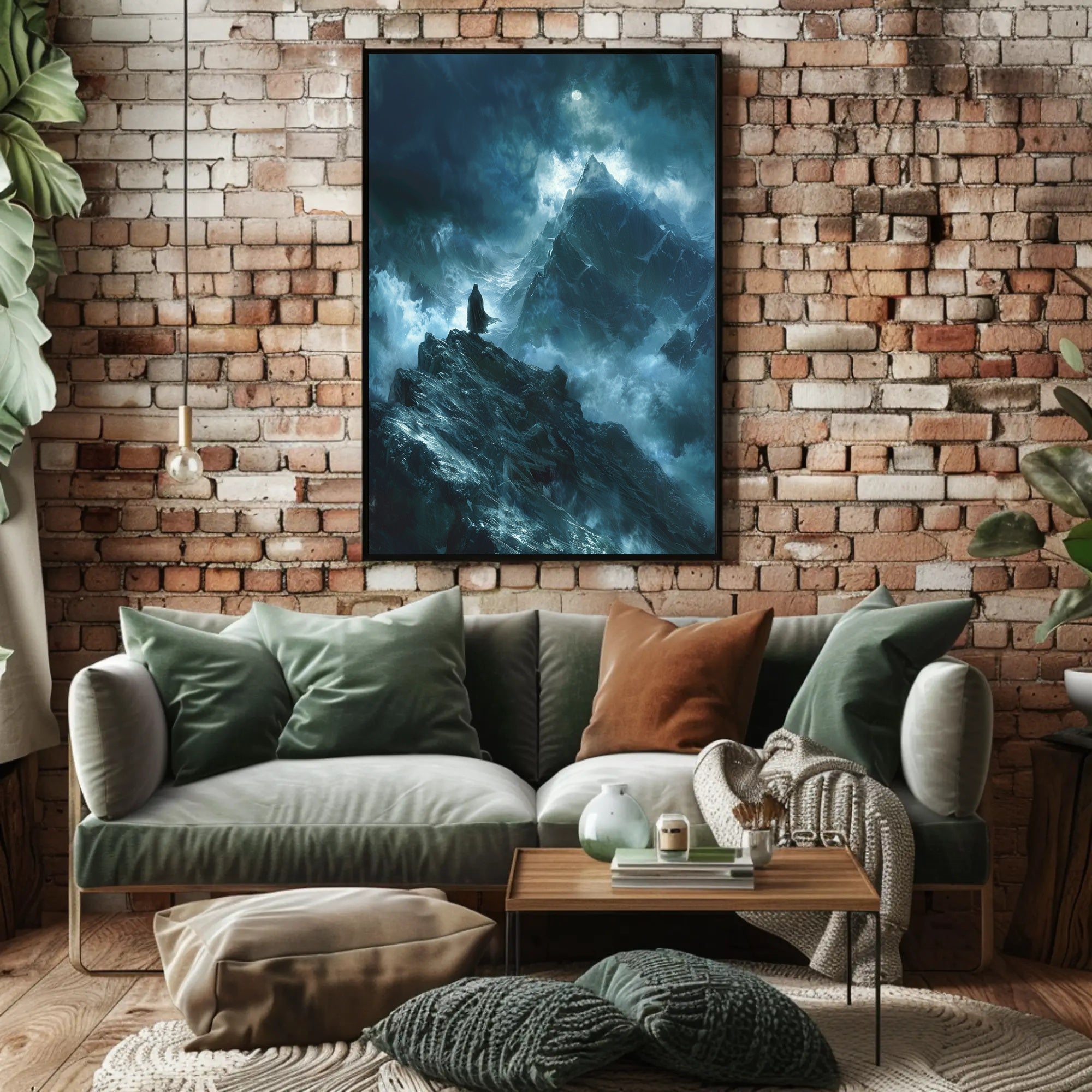 Ethereal Moonlit Adventure in Mountains Fantasy or Mythology Poster PosterGoat