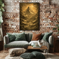 Geometric Mountain Landscape Poster