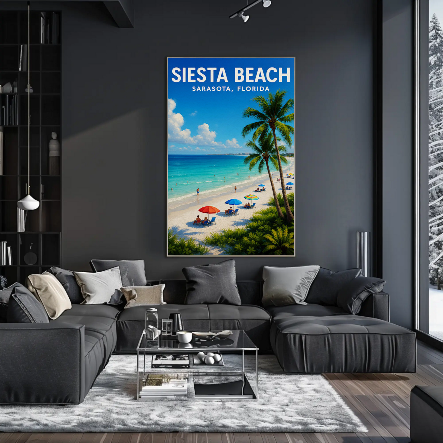 Siesta Beach Sarasota Florida Palm Coast Poster Poster