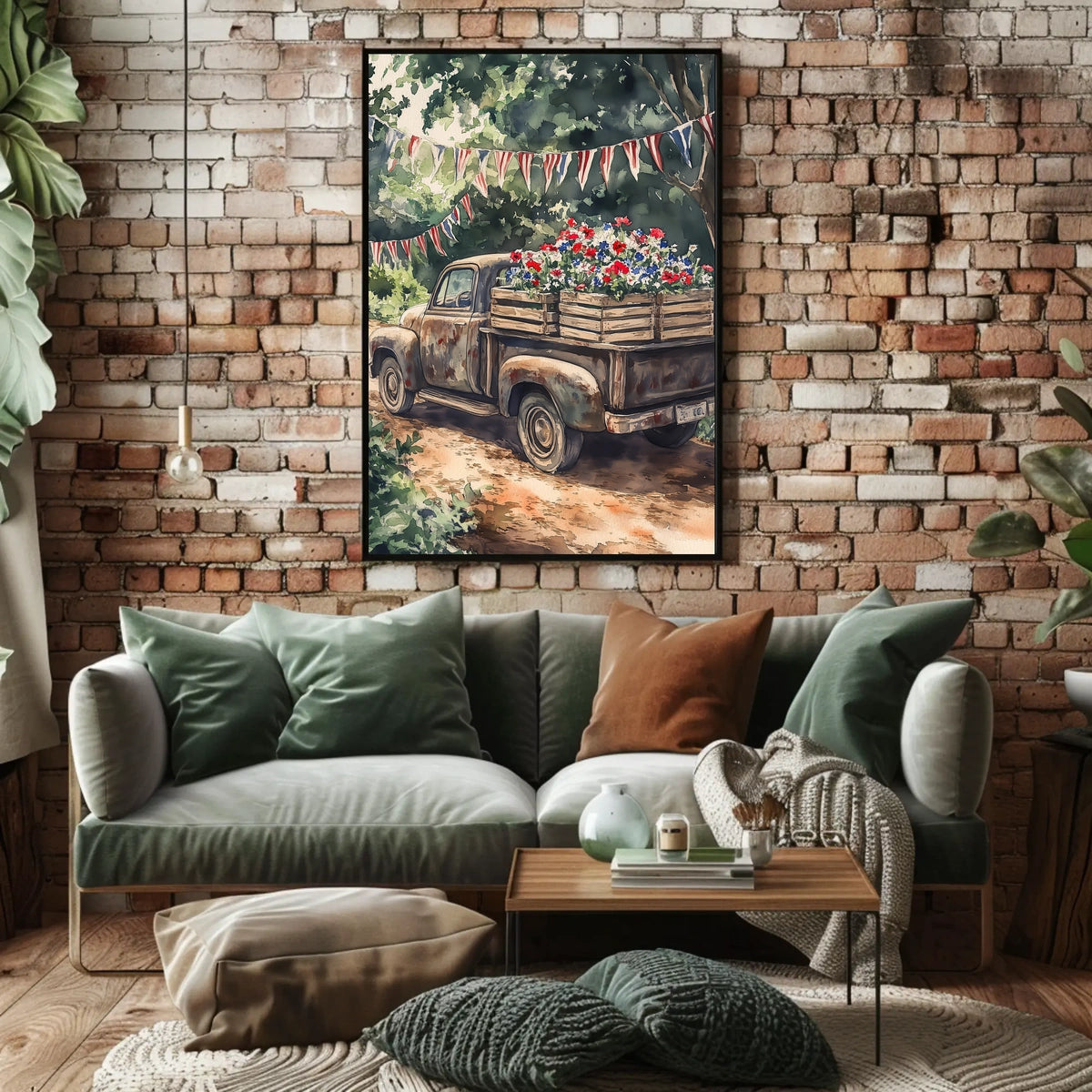 Vintage Weathered Pickup Truck Wall Art Decor Poster