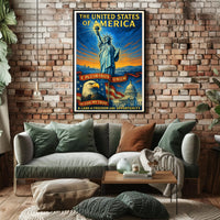 The United States of America Land of Freedom and Opportunity Poster PosterGoat
