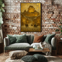 Quebec City Winter Scene Poster