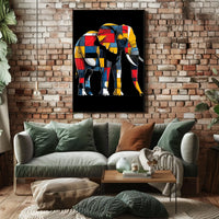 Colorful Elephant Mosaic Poster