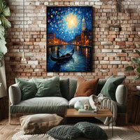 Moonlit Gondola Ride Poster