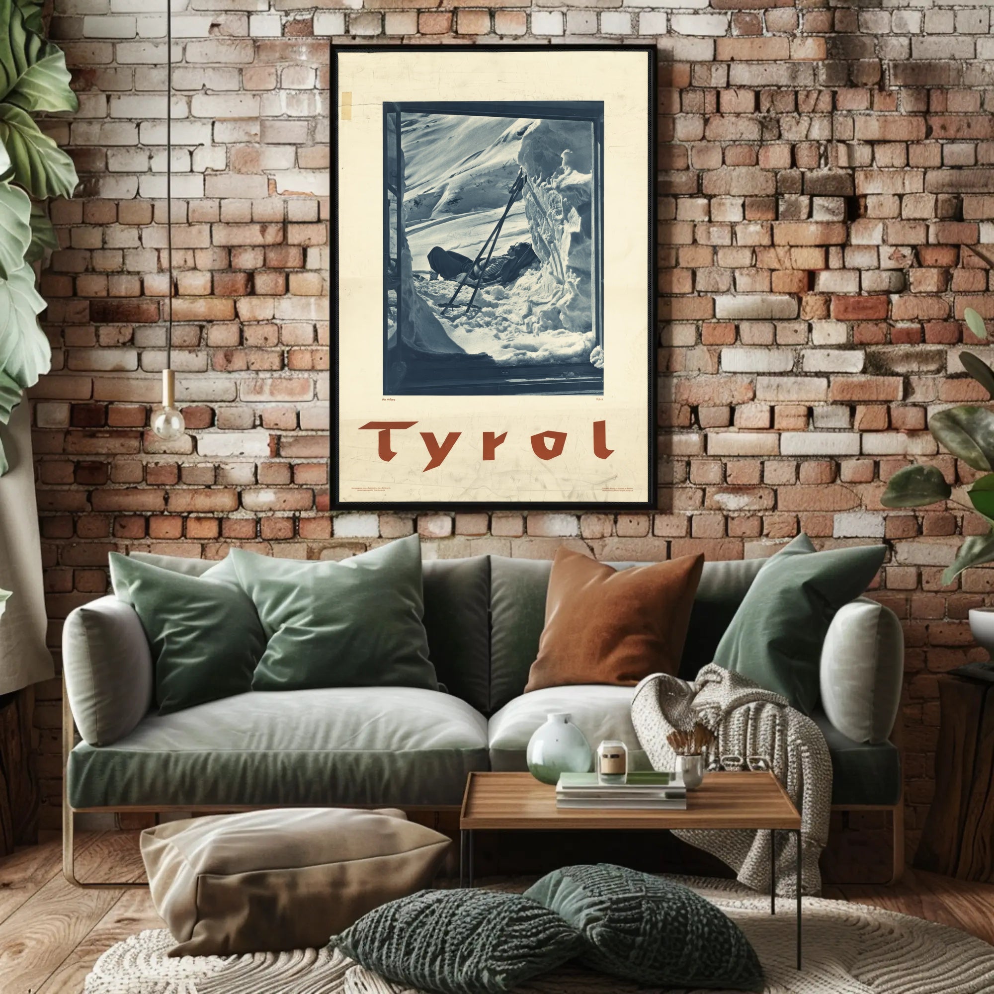 Tyrol Alpine Winter Adventure Monochrome Travel Poster PosterGoat