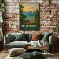 Lake Charlevoix Scenic Travel Poster