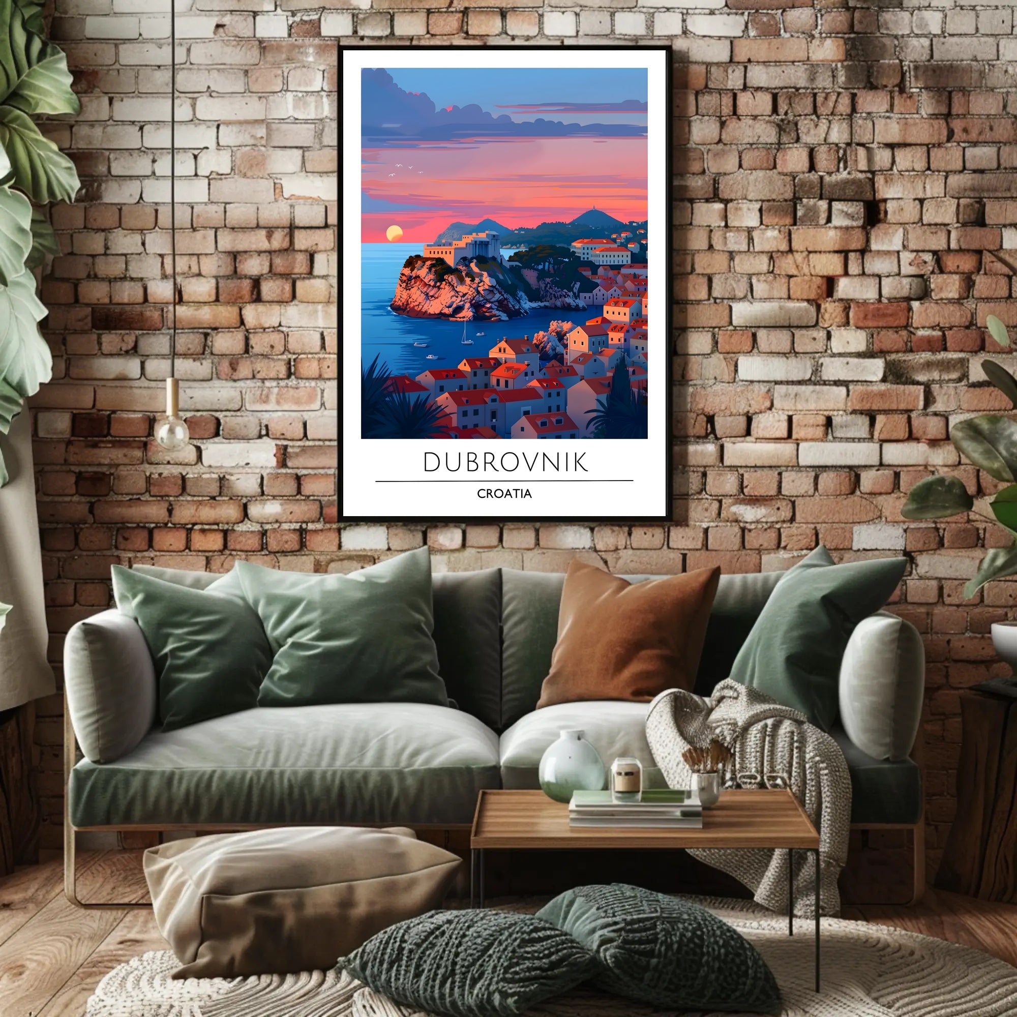 Dubrovnik Sunset Coastal Beauty Travel Poster