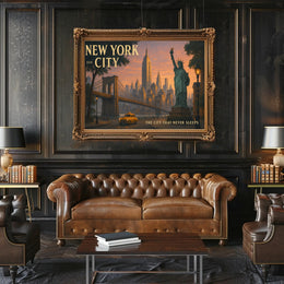 Iconic New York City Poster Vintage Travel Wall Art