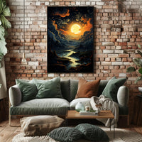 Enchanted Moonlit Landscape Poster
