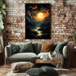 Enchanted Moonlit Landscape Poster