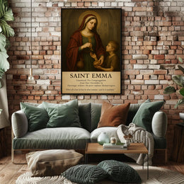 Saint Emma: Compassionate Icon of Charity in Heritage Poster
