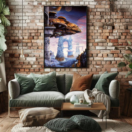 Futuristic Cityscape Extraterrestrial Wonders Futuristic Sci-Fi Poster