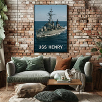 USS Henry Naval Ship Poster Vintage Maritime Wall Art