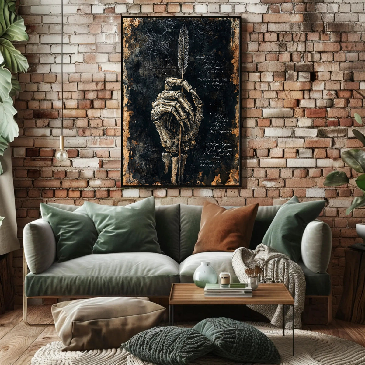 Artistic Skeletal Hand Feather Abstract, Artistic, or Pop Culture Poster