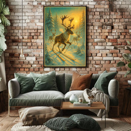 Reindeer Ski Adventure Poster