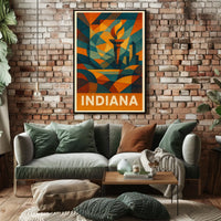 Indiana Abstract Tribute Abstract Poster