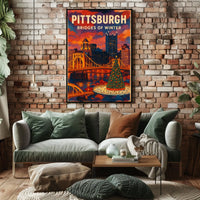 Pittsburgh Bridges of Winter Poster