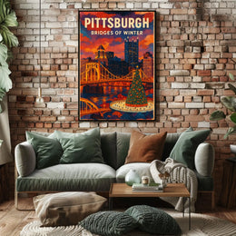 Pittsburgh Bridges of Winter Poster