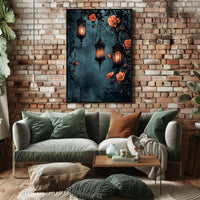 Enchanted Lanterns And Roses Poster