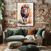 Majestic Lion in Watercolor Poster