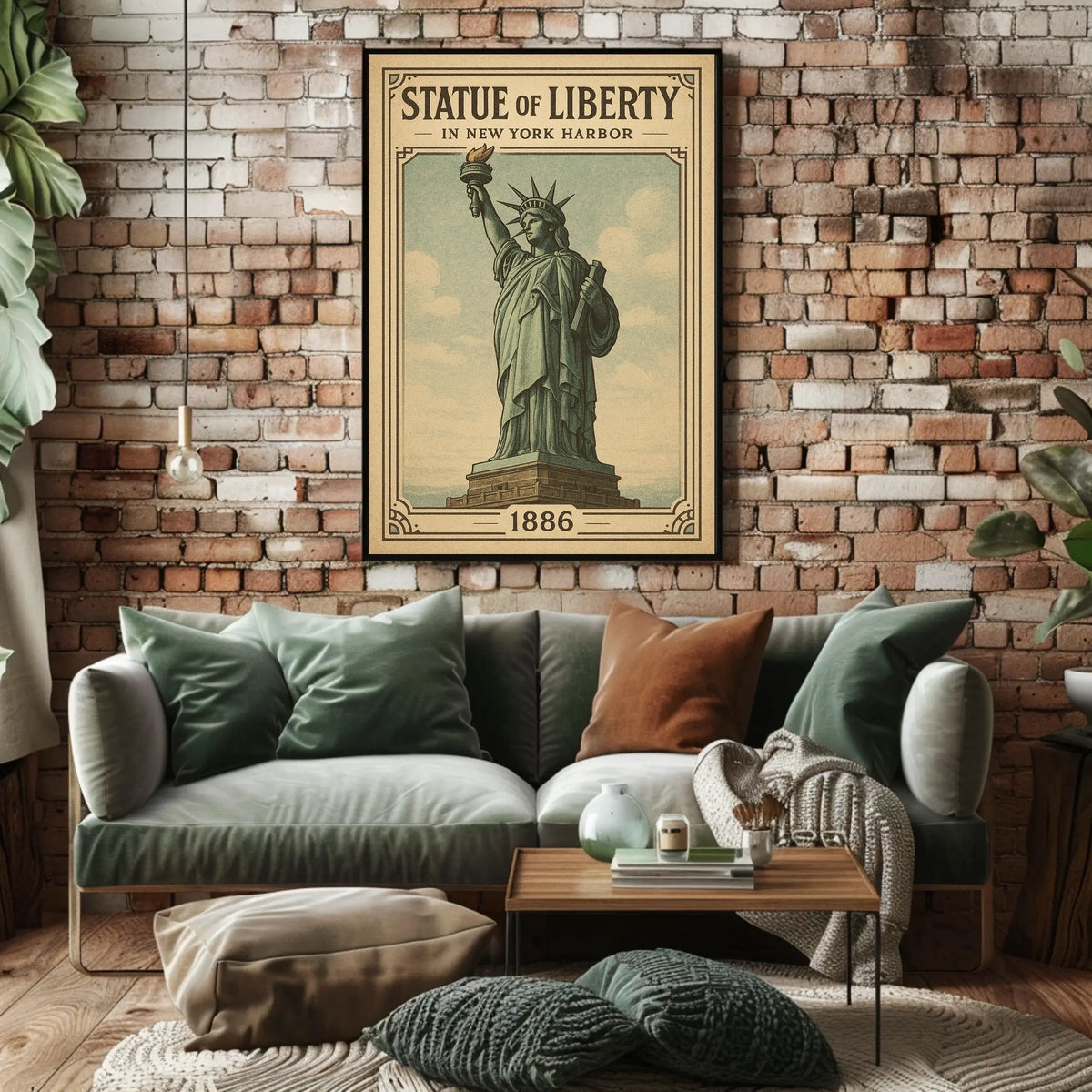 Statue of Liberty Vintage Illustration Cultural or Heritage Poster