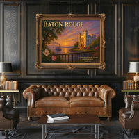 Baton Rouge Southern Charm Travel Poster