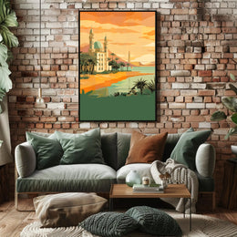 Sunset Over the Oasis Poster