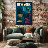 New York City Retro Travel Art Poster