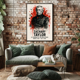 Zachary Taylor Watercolor Artistic Historical or Presidential Poster